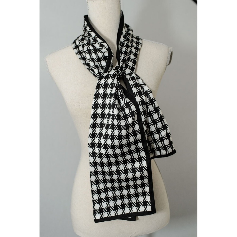 Paninidue houndstooth scarf made in italy polyester 58" neck head Vintage